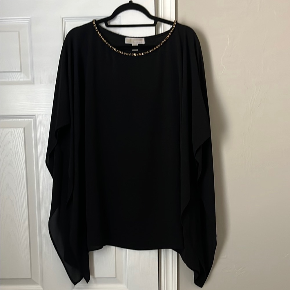 Michael Kors Black Embellished Boxy Blouse